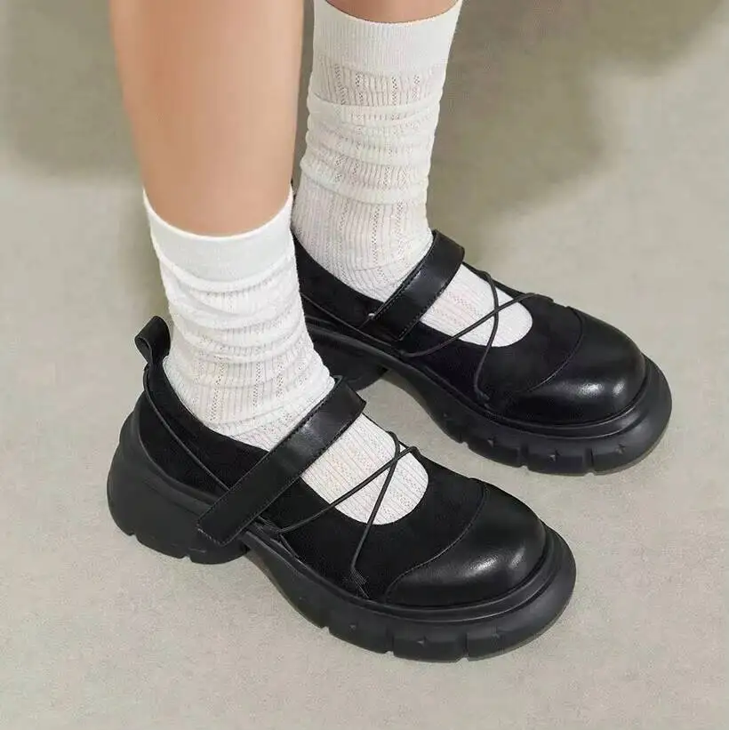 Mary Janes Damen 2025 Frühling Dicksohlige Sportliche Weiße Casual Ballerinas Damenschuhe Atmungsaktive Verbesserte Version