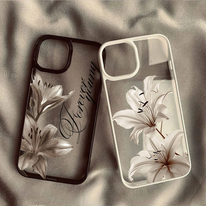 Stoßfeste Handyhülle für Xiaomi Redmi Note 11 10 9 12 13 14 Pro Plus 5G Redmi 14C 13C 12C 4G Elegante Vintage Lilien Blumenmuster Abdeckung Image