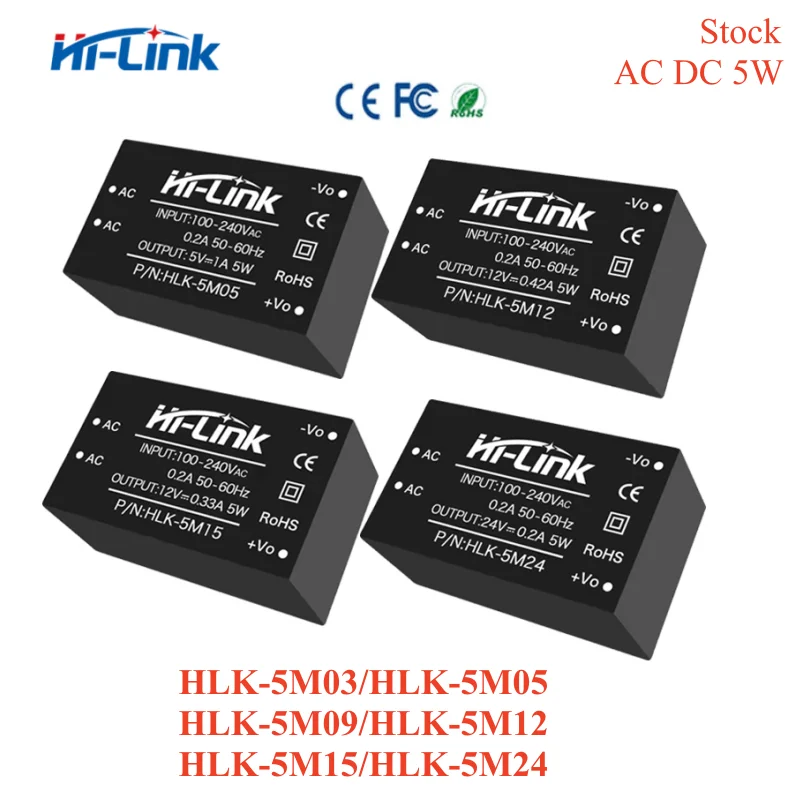 HLK-5M12 HLK-5M03 HLK-5M05 HLK-5M09 HLK-5M15 HLK-5M24 220V bis 5V/3,3V/9V/12V/24V Mini-Stromversorgungsmodul Step Down Image