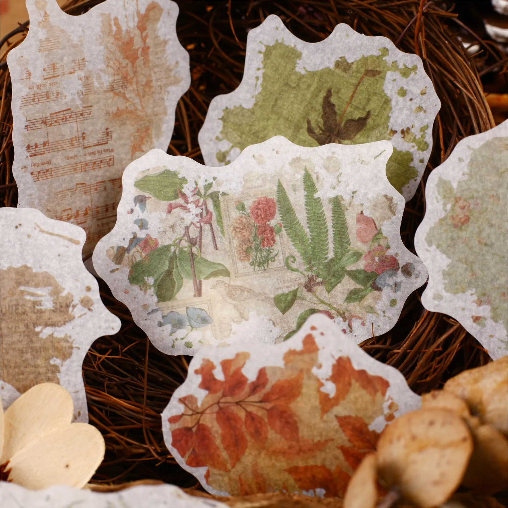 20 Stück Washi-Papier Scrapbook-Aufkleber Journaling-Zubehör für Tagesplaner Junk Journaling Kartenherstellung Dekorationsaufkleber Image