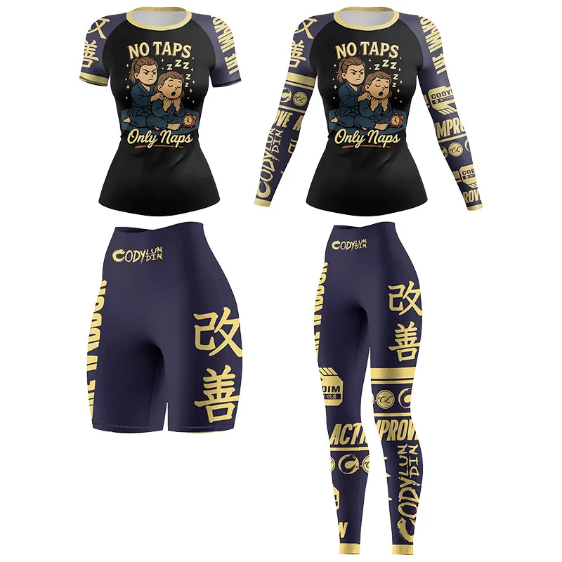 Vêtements de Sport de Yoga pour femmes, vêtements de Sport à Compression, combinaison de Sport MMA Muay Thai Rashguard, entraînement, Fitness, survêtement de course