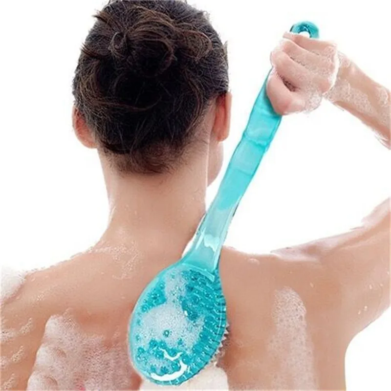 1/2 Stück Langstielige Badebürste mit weichen Borsten, Rückenbürste, Badezimmer-Körperbürsten, Rückenwäscher, Dusch-Massagebürsten Image