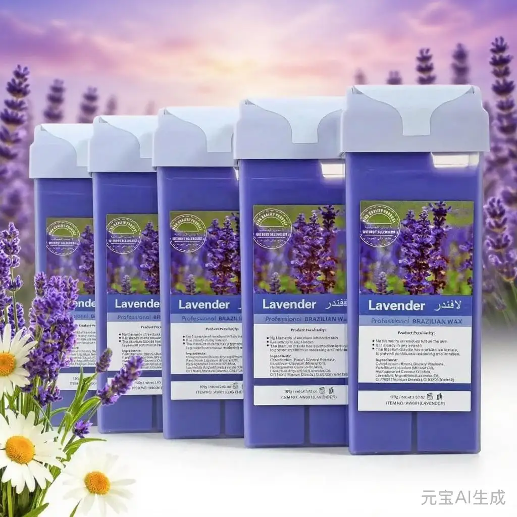 2026 Roll-on-Wachs Rose Aloe Wachsroller Schmerzfreie Haarentfernung Wachspatrone Enthaarungswachs-Wärmer für Bikini- und Körperhaarentfernung Image