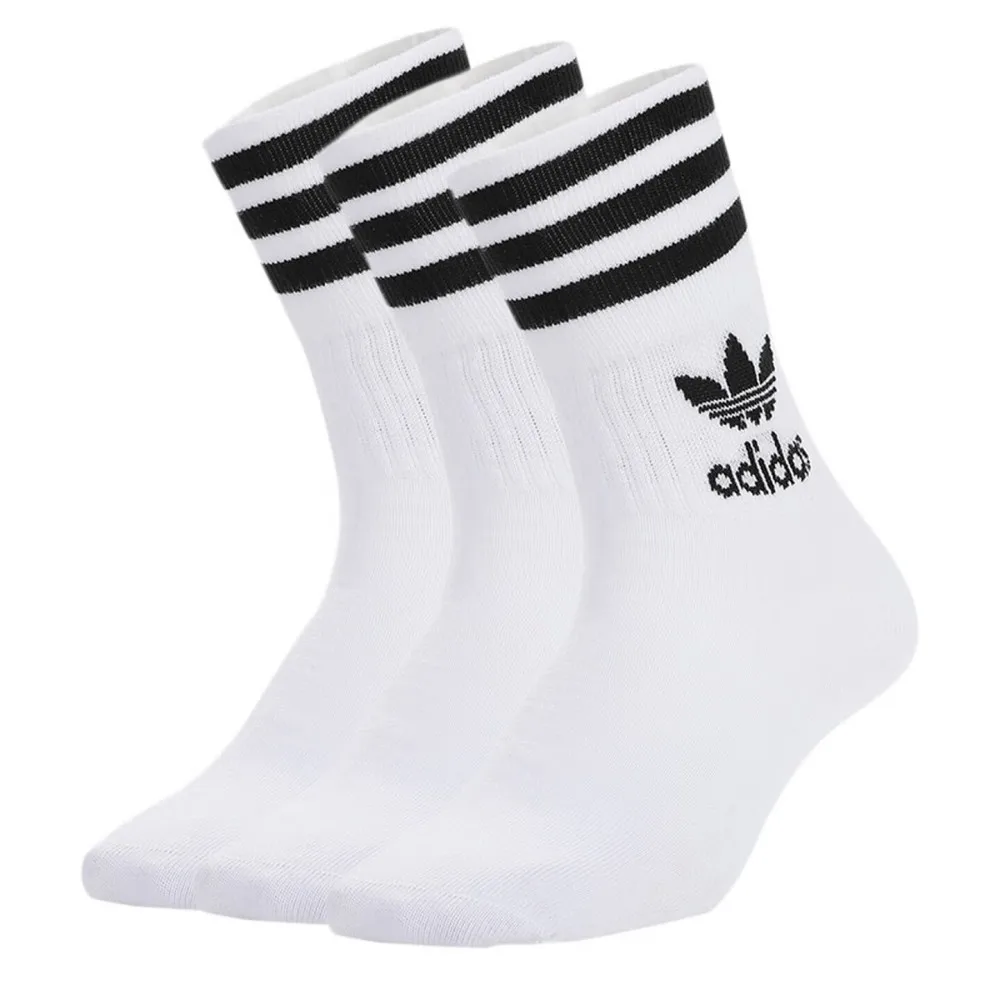Adidas Trefoil Freizeitsocken für Herren und Damen: Wadenlange, Atmungsaktive, Bequeme, Weiße Socken, 3er-Pack GD3575 Image