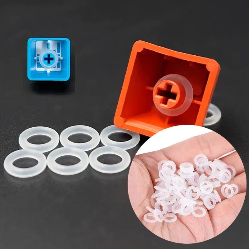 120 Stück durchsichtige Gummi-O-Ring-Dichtung, Schalterdämpfer – perfekt für mechanische Tastaturen und Cherry MX-Schalter Image