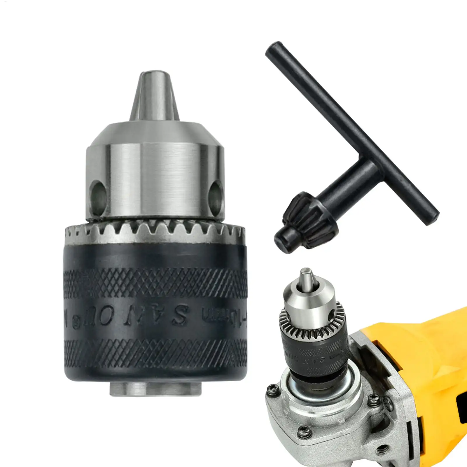 Winkelschleifer-Adapter, Elektrischer Bohrer-Umwandlungskopf, Dreiklauen-Design, Holzbearbeitungswerkzeug-Zubehör für 100-Typ Winkelschleifer Image