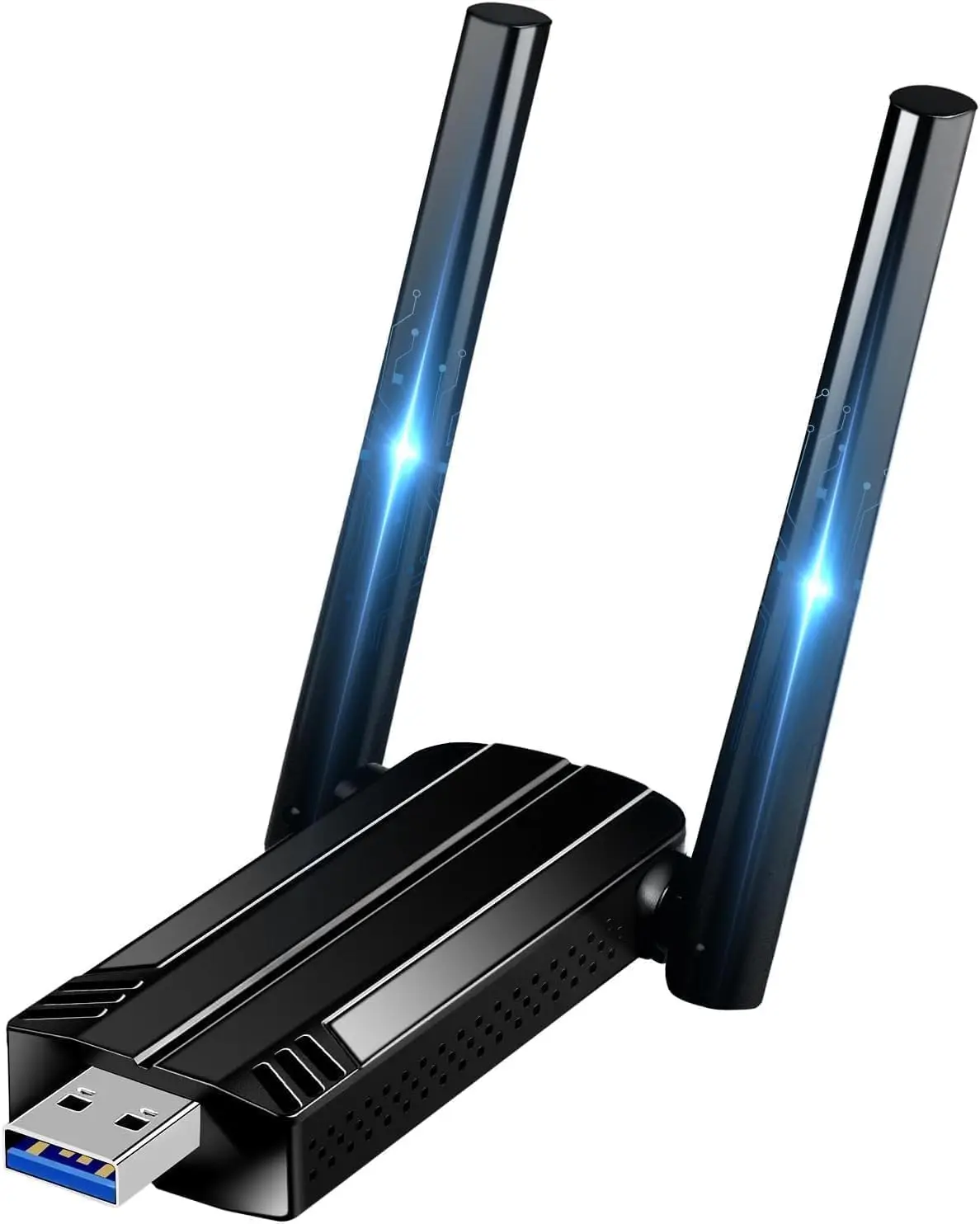 USB WLAN Stick 1300Mbps Dualband 2,4GHz/5,8GHz – WiFi Adapter USB 3.0 mit 2×5dBi Antenne für PC Desktop Laptop – WLAN Stick große Reichweite kompatibel mit Windows 11/10/8/7/XP/Vista, Mac OS, Linux Image