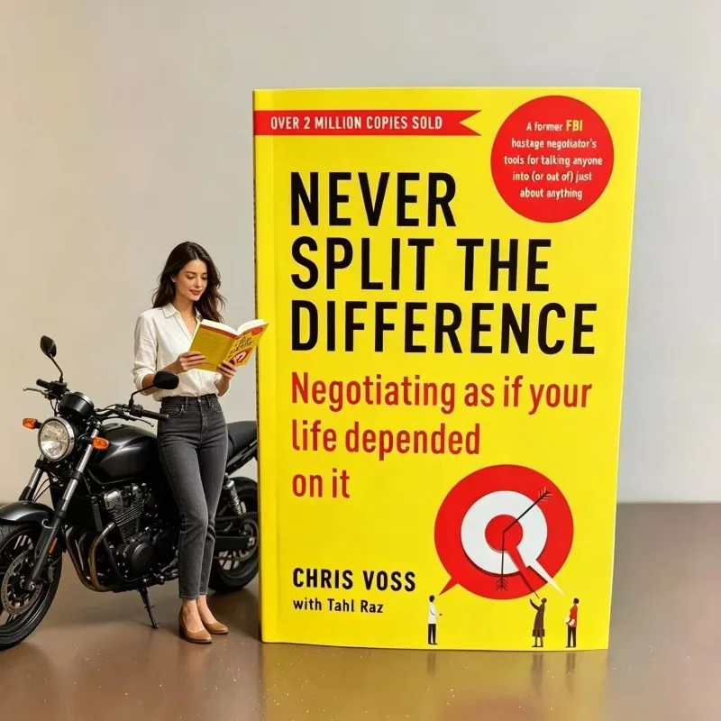 Never Split The Difference von Chris Voss, Bücher auf Englisch für Erwachsene, Verhandlungen, emotionale Intelligenz, Neuerscheinung Image
