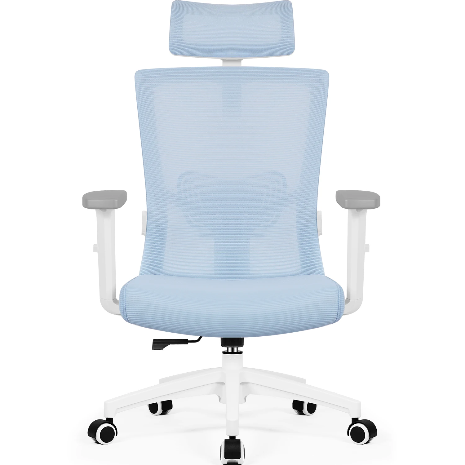 Ergonomischer Bürostuhl mit verstellbarer Lendenwirbelstütze, Kopfstütze, 90 ° Klappbare Armlehnen, Schaukelfunktion, 150 kg Tragkraft, Gaming-Stuhl mit Netzrücken, bequemer Schreibtischstuhl mit Rollen, kleiner Bürostuhl, Stuhl für den...