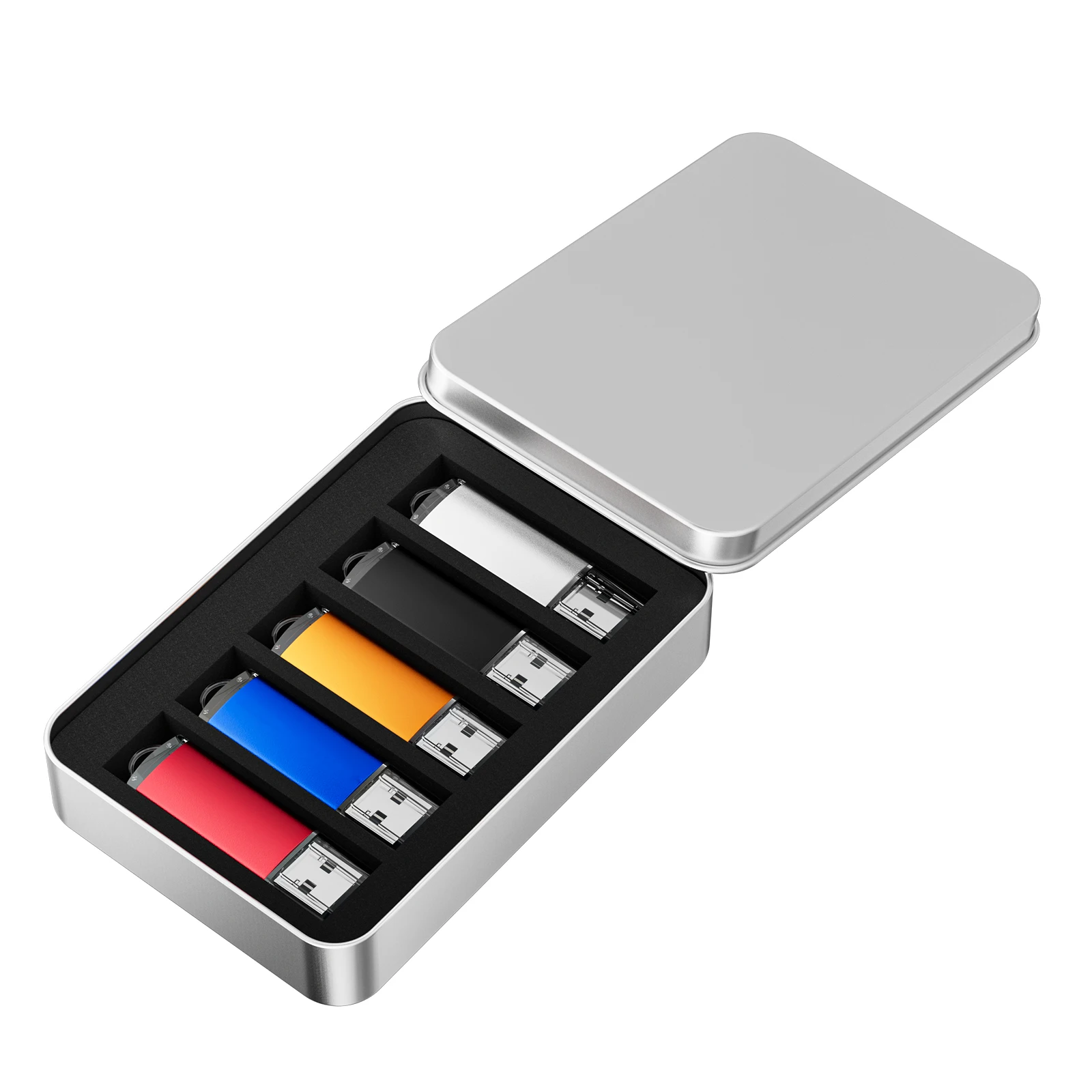 5 Stück/Lot Kunststoff-USB-Sticks 4GB Büro-Speicherstick 8GB 32GB 64GB Pen Drive 16GB USB-Stick Hybrid und mit Metallbox Image