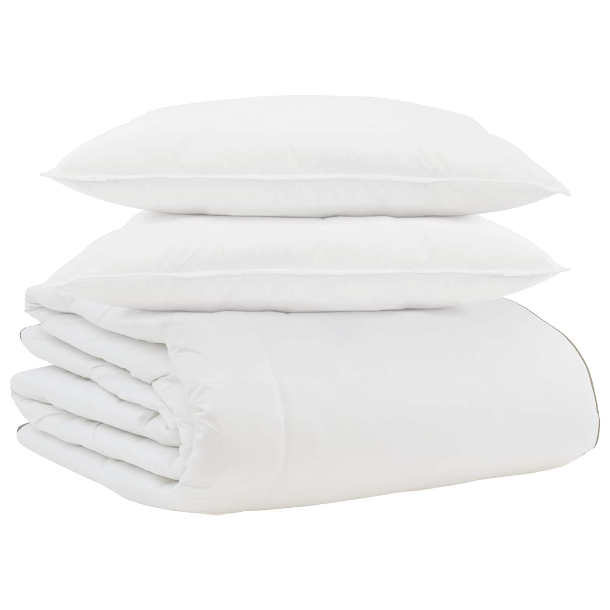 vidaXL Winterbettdecke mit Kissen 3 pcs Weiß Daunenfeder Image