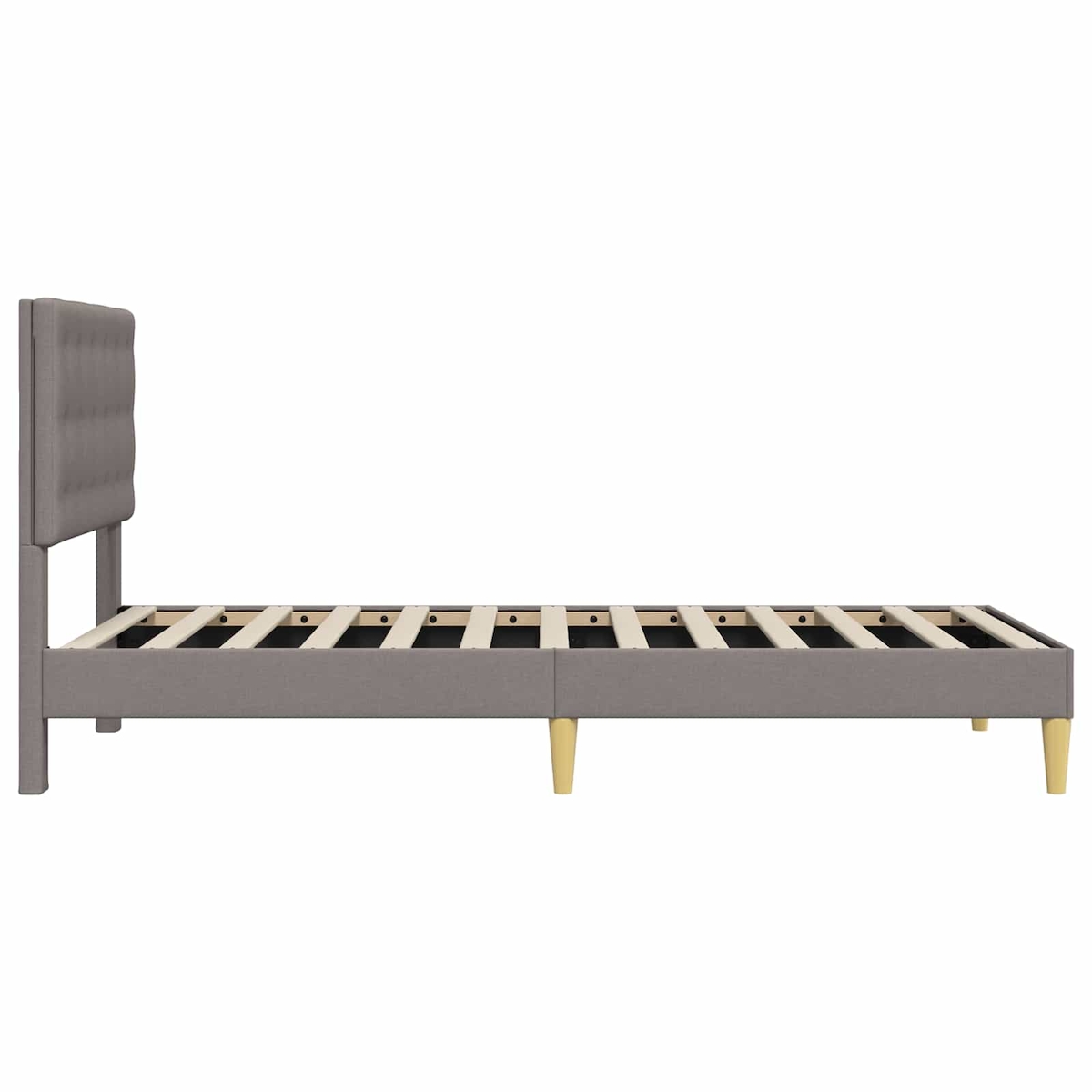 vidaXL Bettrahmen mit Kopfteil Taupe 80 x 200 cm Stoff Image