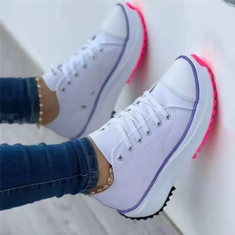 Damen-Sneaker mit Grafik-Print, Freizeitschuhe für Frauen, Herbst 2024 Neuheit, Flache Schnür-Sneaker, Zapatos Mujer, Chaussure Femme