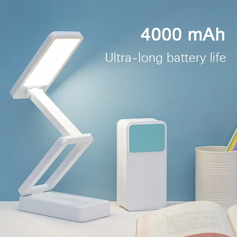 Faltbare Augenschutz-LED-Schreibtischlampe mit Großer Akkukapazität, Tragbare Studierlampe, Schlafsaal- und Schlafzimmer-Nachtlampe Image