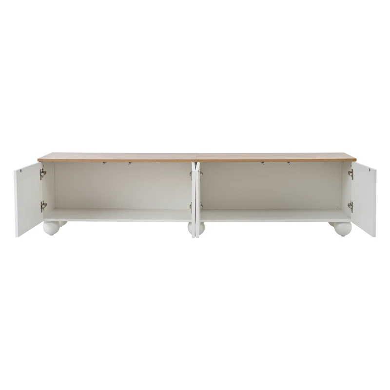 180*40*45cm TV-Schrank mit 4 Schränken, TV-Ständer und Fernsehschrank mit 6 Kugelbeinen aus Metall, Lowboard und Fernsehtisch, TV-Board und TV-Kommode, geeignet für Fernseher bis 80 Zoll, Image