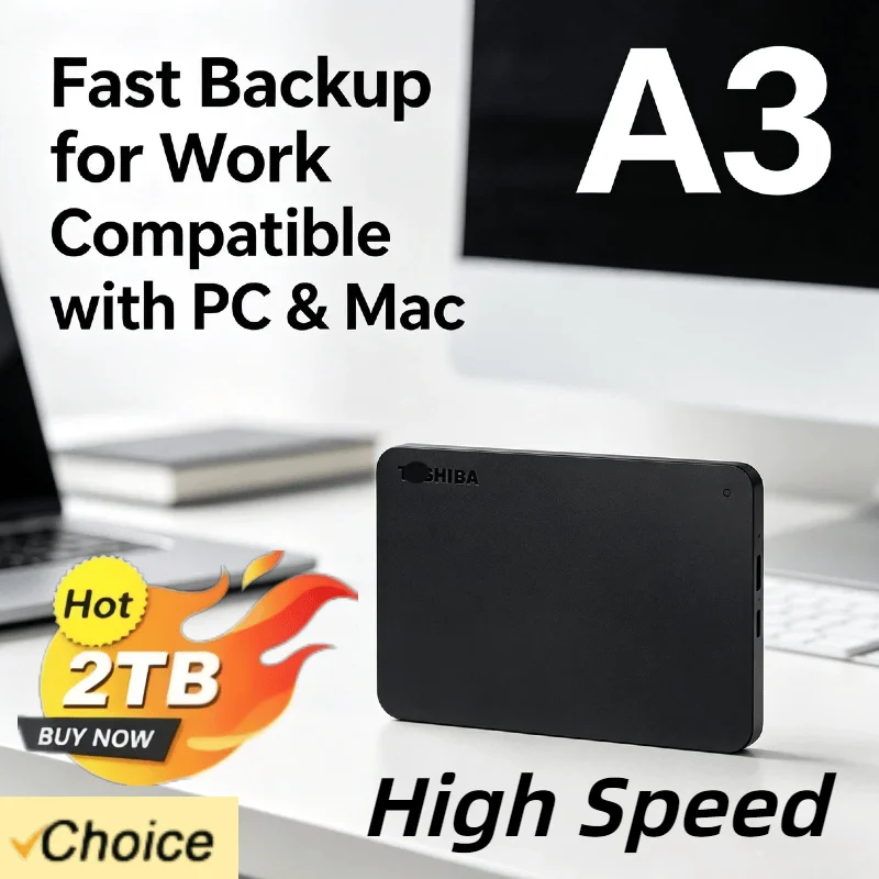 Toshiba für OEM-Erweiterung A3 HDD-Laufwerk 500GB 1TB 2TB USB3.0 Externe Festplatte 2,5 Zoll Tragbare Externe Festplattenbox Image