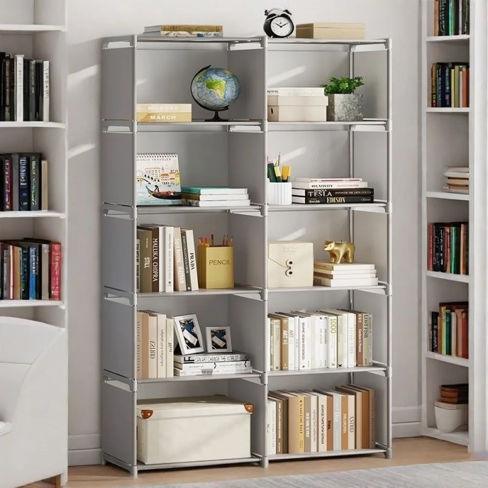 Einfacher Aufbewahrungsschrank Metallregal Mehrstöckig Leicht Montierbar Bücherregal Wohnzimmerschrank