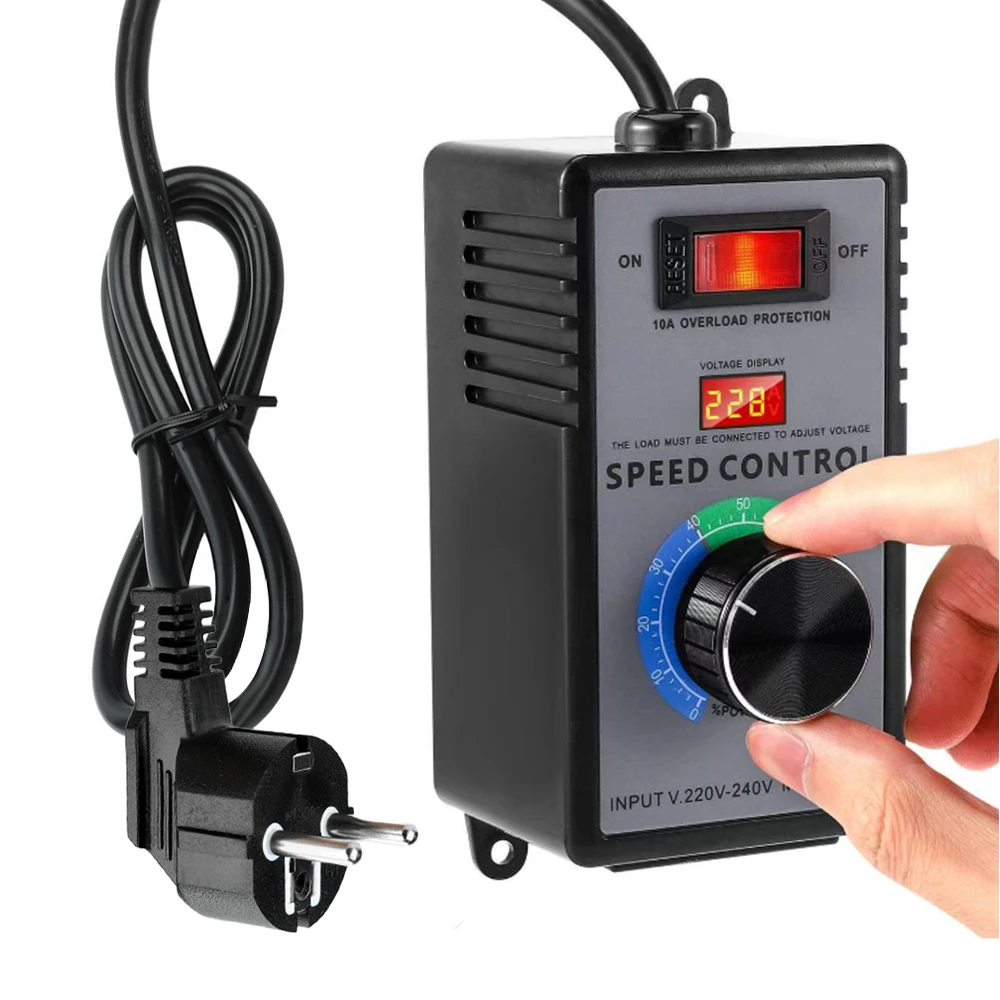 AC-Motordrehzahlregler 120 V, 15 A, 4000 W mit Überlastschutz, LED-Anzeige, Lüftergeschwindigkeitsregler, elektronischer Spannungsregler Image