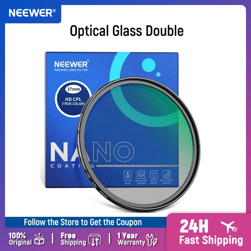 NEEWER True Color Polarisator Filter HD Optisches Glas Doppelseitiger 30-lagiger Nano-CPL-Filter Aluminiumrahmen Wasserabweisend Image
