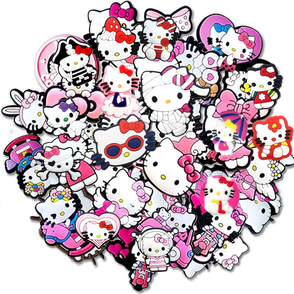 Zufällige 10-30 Stück Sanrio-Serie Schuh-Charms für Sandalen, hochwertige PVC-Schuh-DIY-Dekorationen, Zubehör, Weihnachtsgeschenk