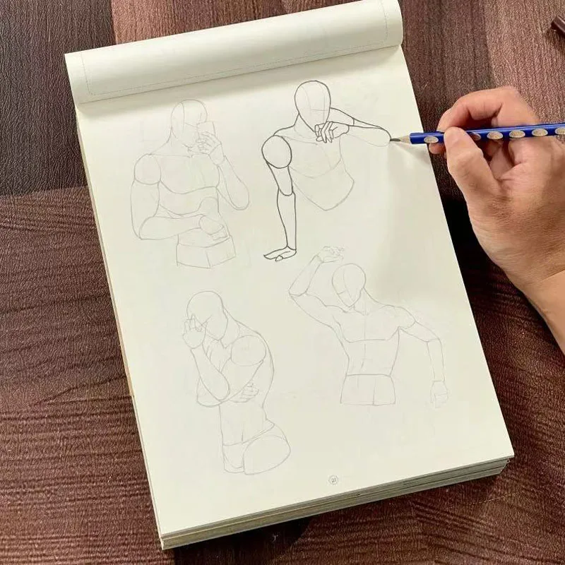 Manga Figurenstruktur & Dynamische Posen-Übungsbuch – Anime-Charakteranatomie & Action-Skizzen-Übungsbuch für Anfänger Image