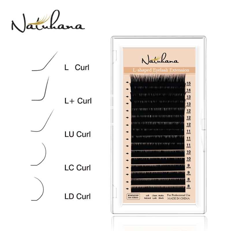 L / L+ / LC / LD / LU Curl Falsche Wimpernverlängerung Mattschwarz 8-15 mm gemischte PBT-Nerzwimpern L M-förmige Wimpern für Make-up Image