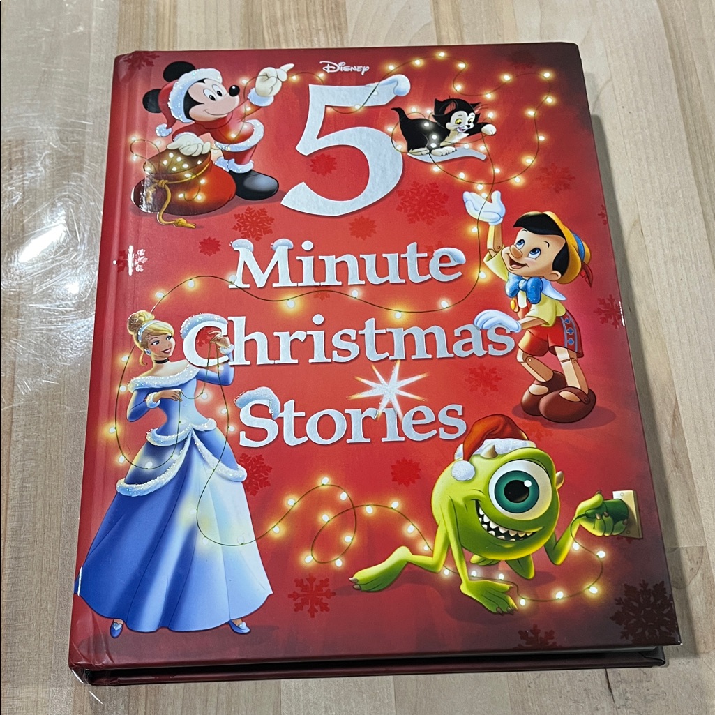 Disney Office | Disney Book Christmas Stories Kids Children 5 Minute Christmas Stories Book | Color: Blue/Red | Size: Os