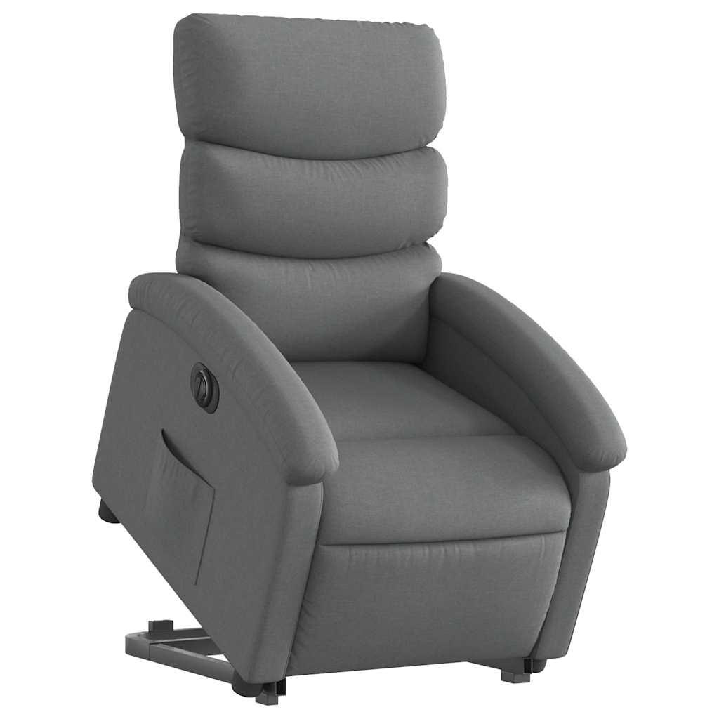 vidaXL Relaxsessel mit Aufstehhilfe Elektrisch Dunkelgrau Stoff Image