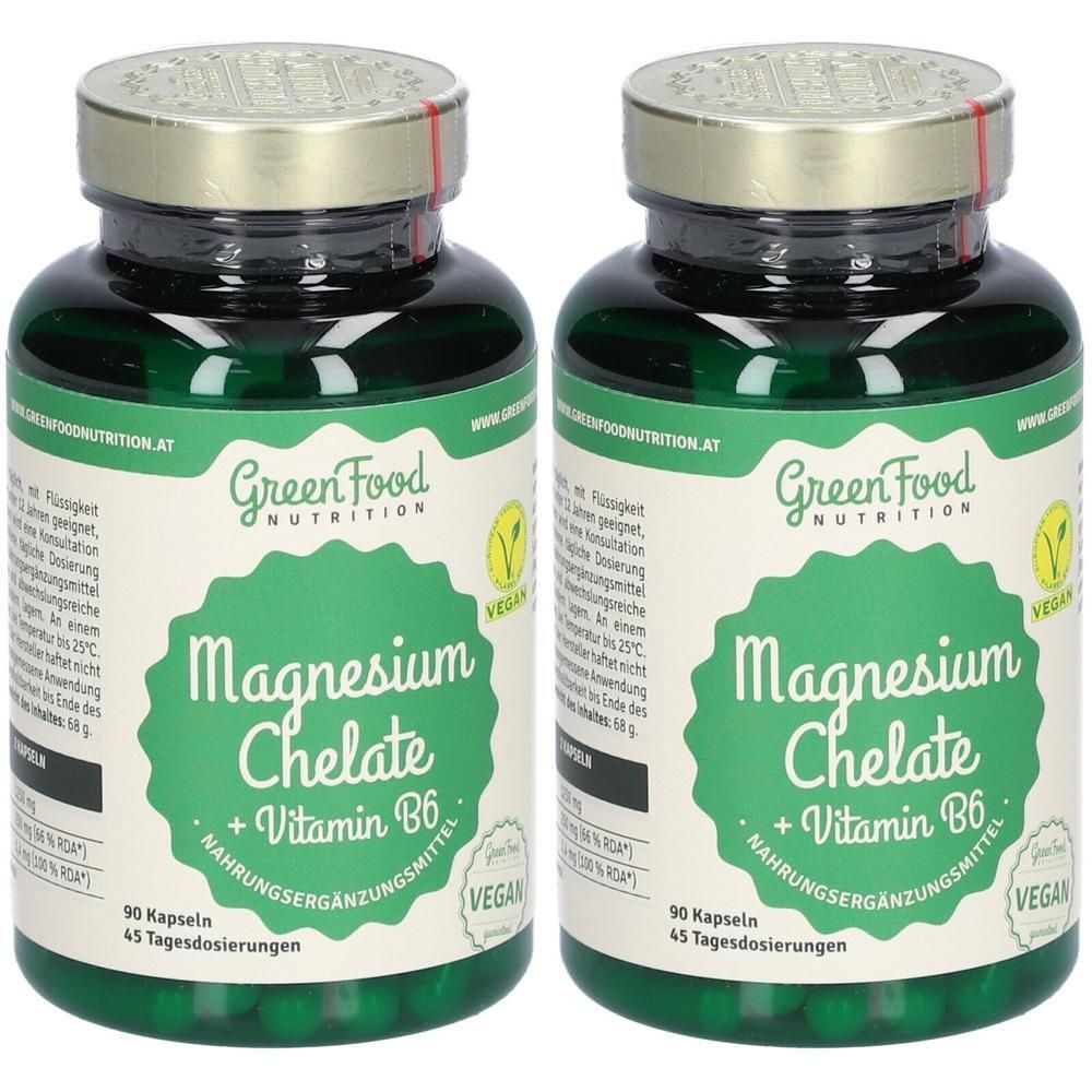 GreenFood Nutrition Magnesium Chelate + Vitamin B6 90cps 2x 2x90 St Kapseln
