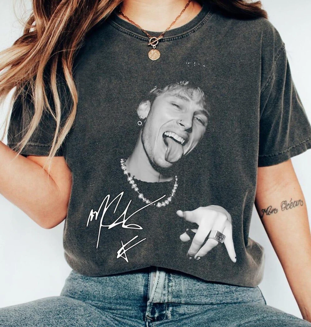 MGK Retro 90er T-Shirt, 90er Retro Rapper T-Shirt, Unisex Streetwear T-Shirt aus reiner Baumwolle, grafische T-Shirts, übergroßes T-Shirt