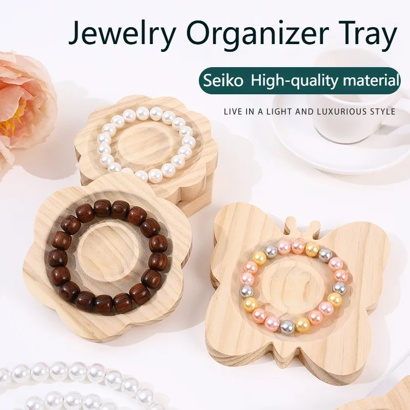 1 Stück DIY Holz-Perlen-Designbrett, geeignet für die Schmuckherstellung, Armbänder, Halsketten, Bastelarbeiten, praktisches Präsentationstablett Image