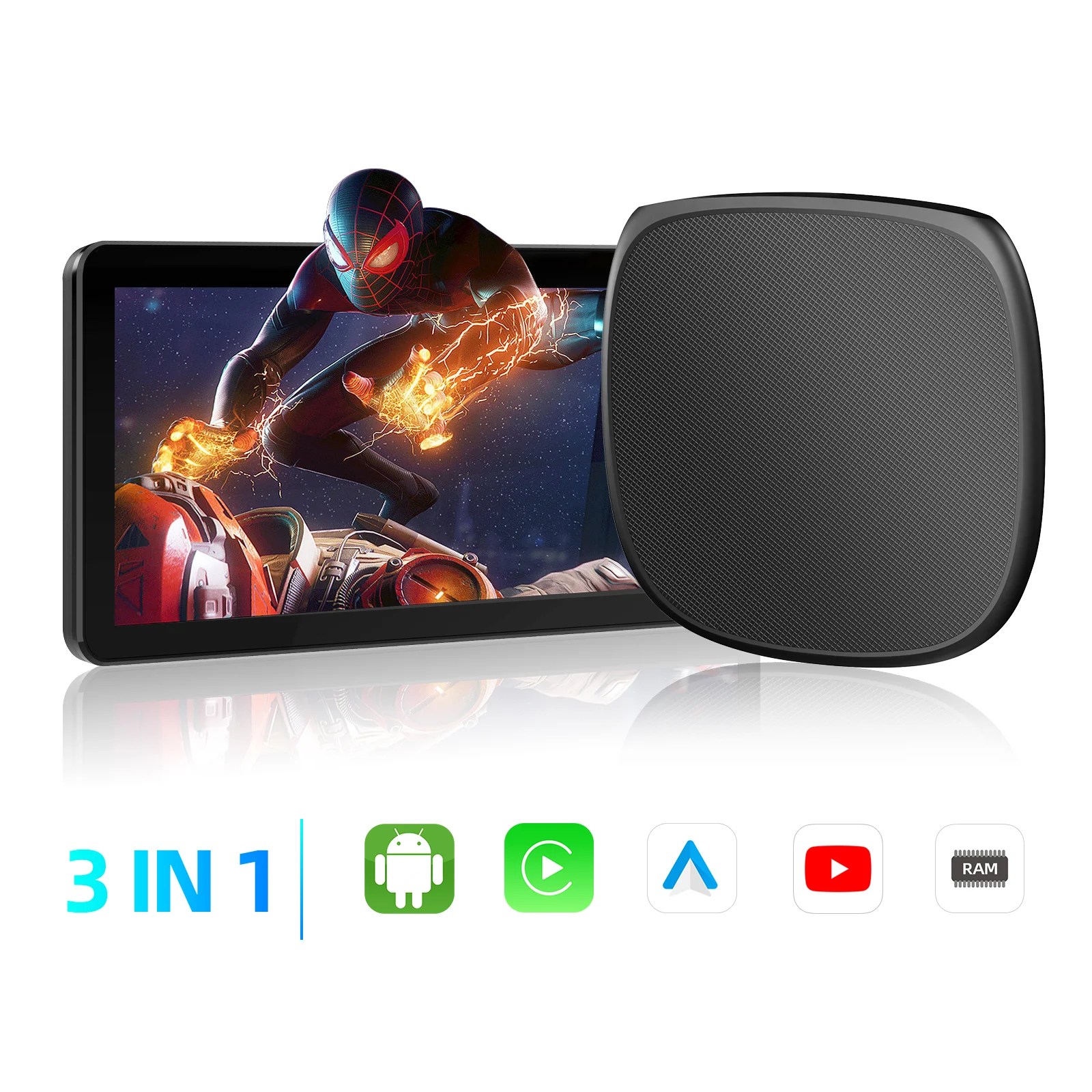 Ezonetronics CarPlay Android Ai Box Kabelgebunden zu Kabellos Android Qualcomm Octa-Core 4G+64G/8+128G Plug-and-Play Unterstützt HDMI-Ausgang Image