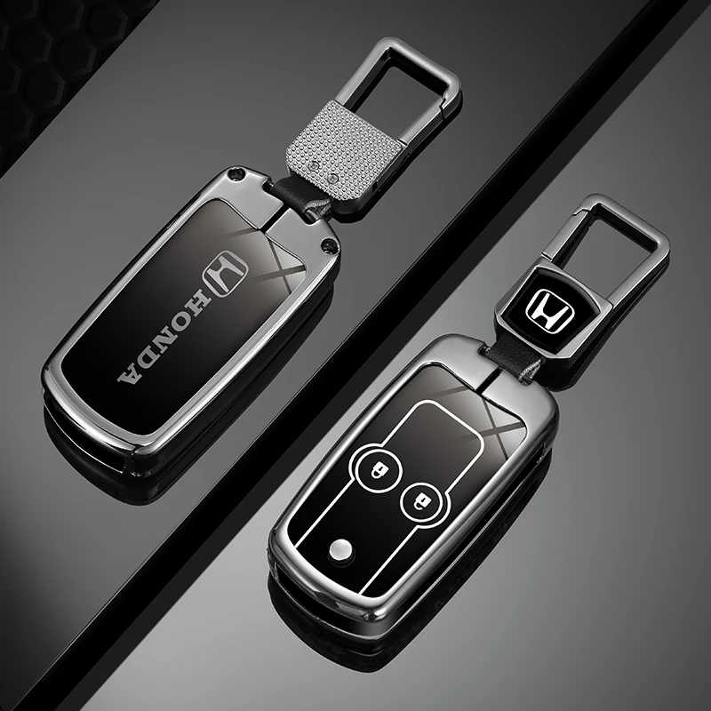 Metal Car Flip Key Case Cover Shell for Honda Civic Fit Accord CRV HRV Jazz Odyssey for Acura TL TSX ZDX RSX CRZ 2 3 Buttons