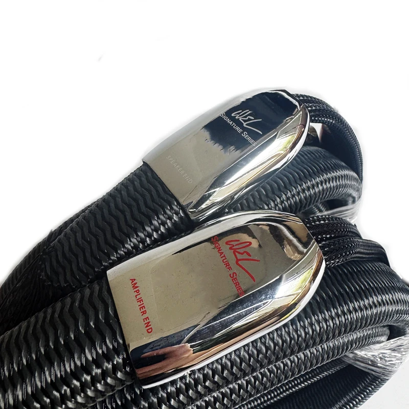 1 Paar WEL Signature Lautsprecherkabel PSS Silber BiWire 2 bis 4/2 bis 2 HiFi-Audio-Lautsprecherkabel Silber U-förmiger Stecker/Bananenstecker Image