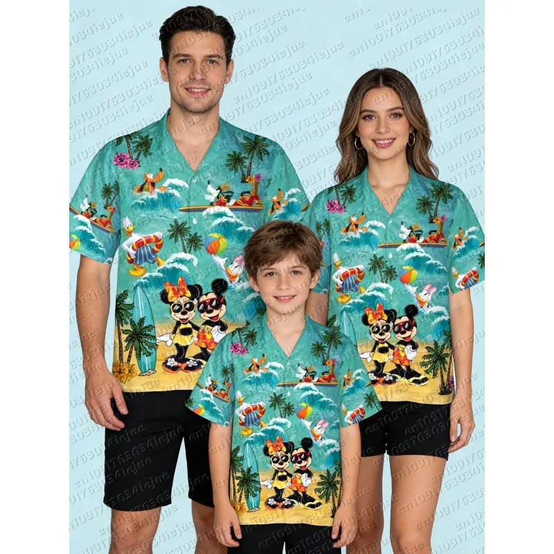 2026 Mickey Mouse Knopfhemd, Mickey und Freunde Hawaii-Hemd, Tropisches Sommer-Knopfhemd, Bequem und Atmungsaktiv Image