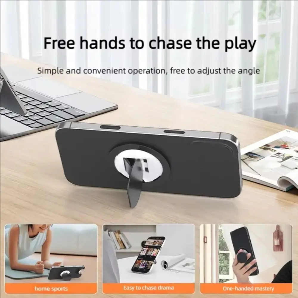 Nouveau support magnétique portable pour téléphone portable, support de téléphone portable pliable multifonction, support de téléphone portable rotatif