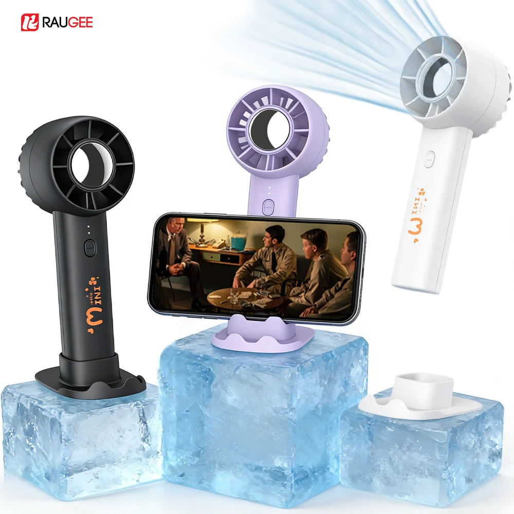 Mini ventilateur portable avec support pour téléphone, ventilateur de bureau, mini climatiseur, ventilateur silencieux, ventilateur portatif, batterie rechargeable, ventilateur de camping