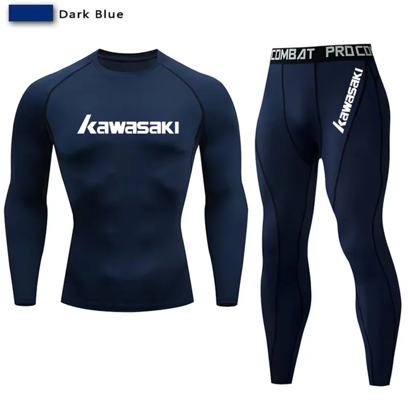 Vêtements de sport à compression pour hommes Kawasaki, ensemble d'entraînement de yoga et d'étirement, entraînement, jogging, fitness, vêtements de sport, pantalons de sport