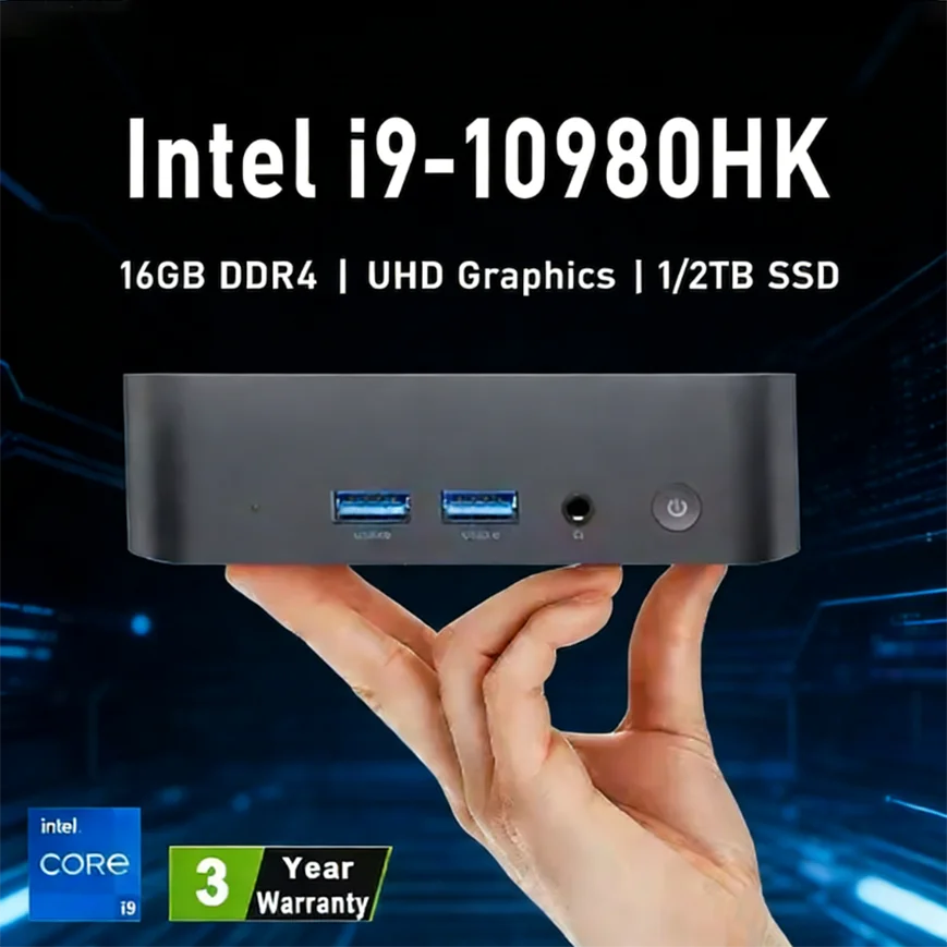 2026 Brand New Portable Mini PC Computer Intel Core i9 10980HK 32GB DDR4 512GB USB 3.0 SSD WiFi6 BT5.2 Mini PC Desktop Computer