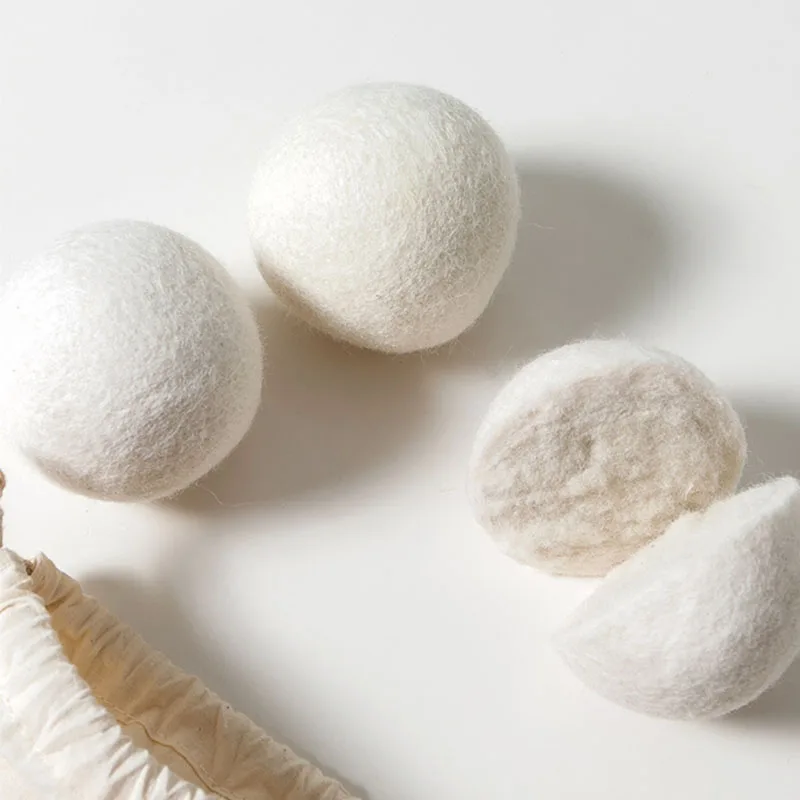 Wool Dryer Balls Reusable Natural Fabric Softener Laundry Washing Machine Accessories Home Washing 4/5/6cm Fleece Dryer Balls
