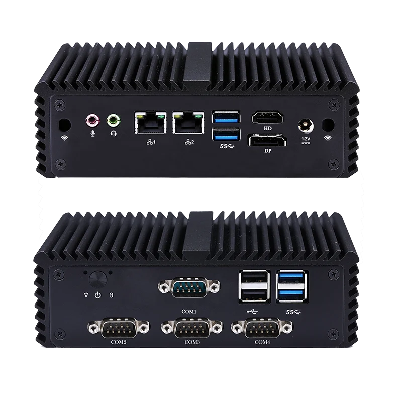 Qotom Q730P Mini PC j4105 Industrial small Computer 4RS232 VGA DP AES-NI Mini Computer