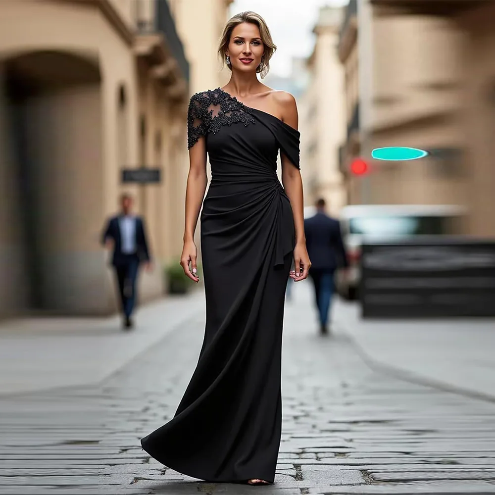Customized Elegant One Shoulder Mother of The Bride Dresses for Wedding Long Mermaid Chiffon Formal Wedding Guest Dress 2025