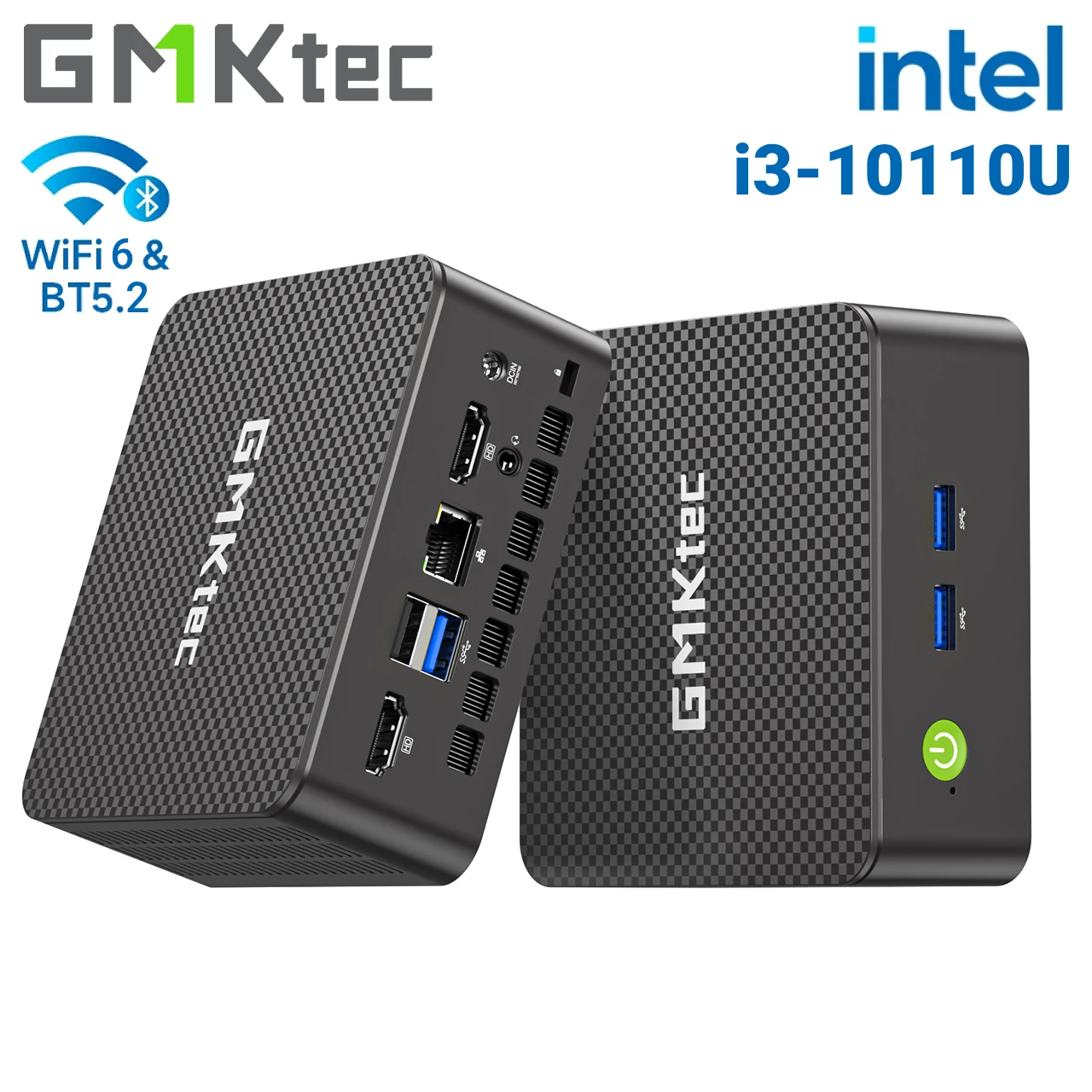 GMKtec G3 Pro Mini PC Intel I3-10110U Windows 11 Pro Mini PC 8GB DDR4 256GB PCIe M.2 SSD WiFi 6 BT5.2 Desktop Computer