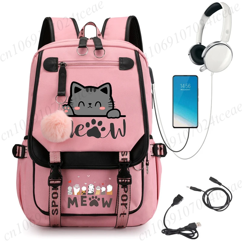 Chat Anime dessin animé sac d'école nouvelle mode sac à dos retour à l'école mignon Kawaii sac à dos sacs d'école pour étudiant Mochila