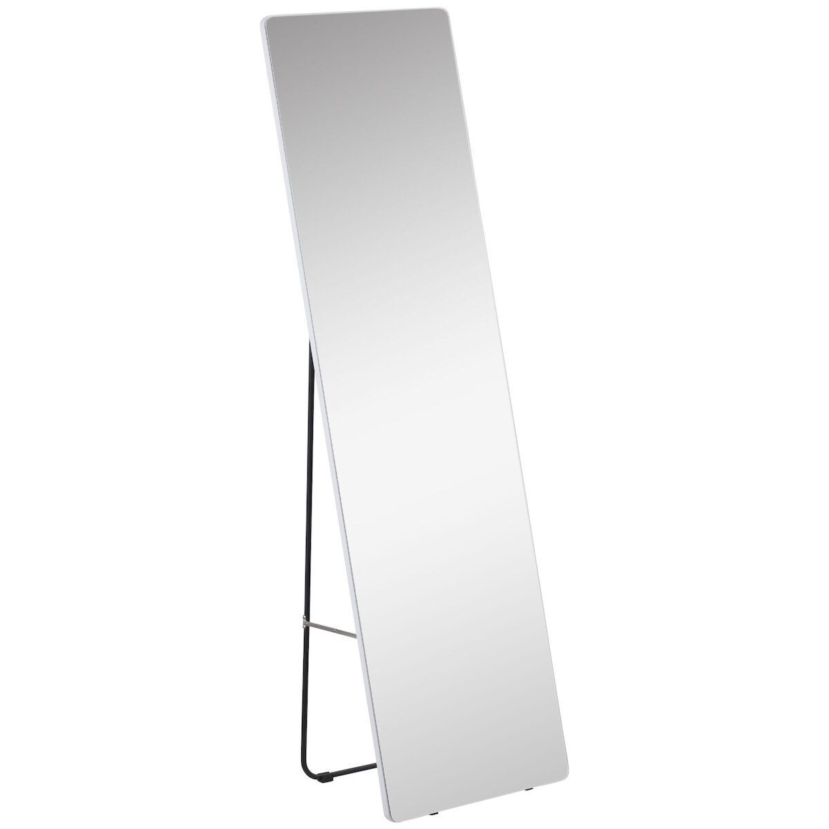 HOMCOM Standspiegel Wandspiegel Ganzkörperspiegel, Aluminium, 45 cm x 37 cm x 158,5 cm, Silber Image