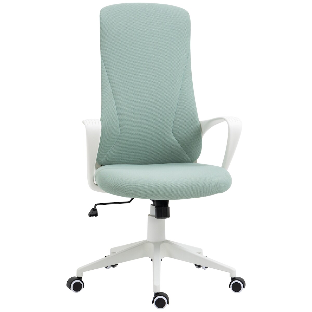 Vinsetto Bürostuhl Ergonomisch Lendenwirbelstütze hoher Rückenlehne Armlehnen Kippfunktion Stoffbezug Grün Image