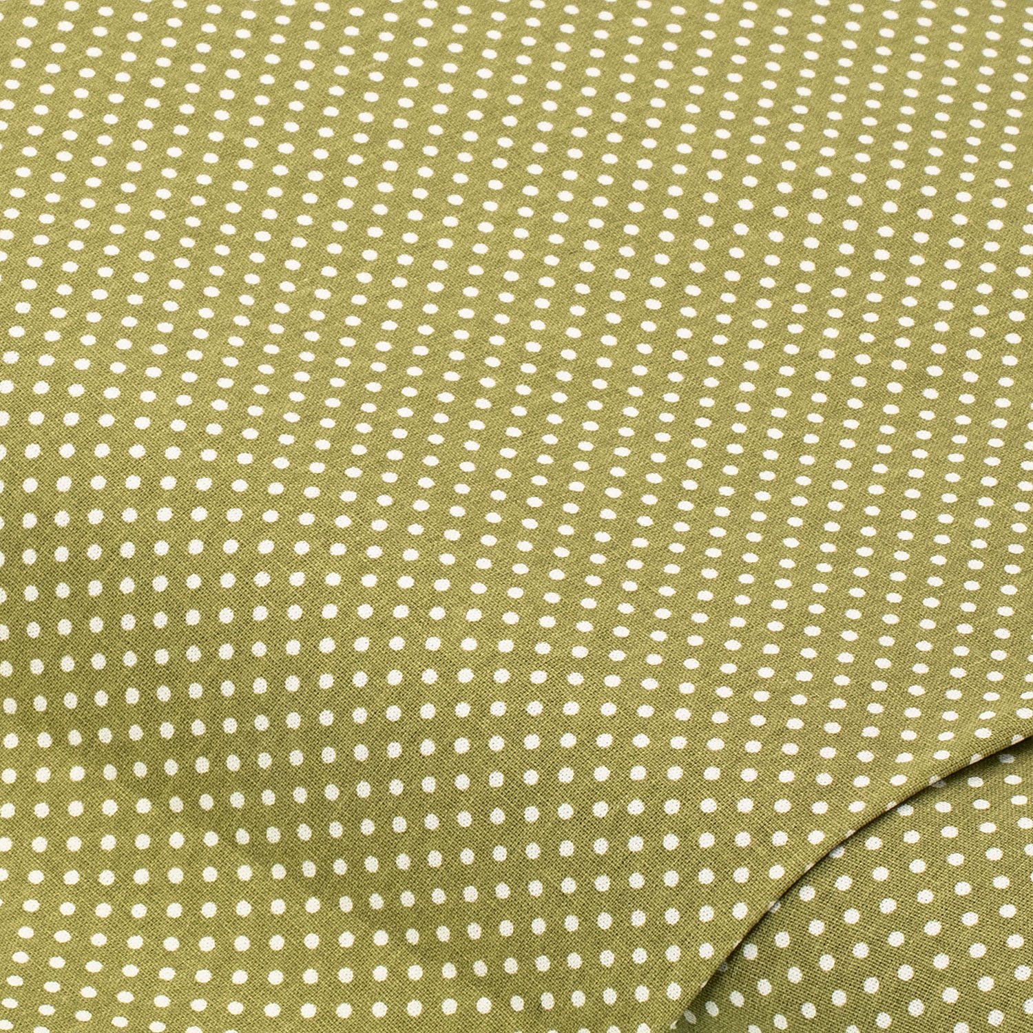 Baumwollstoff Tüpfchen Mona, olive/weiß