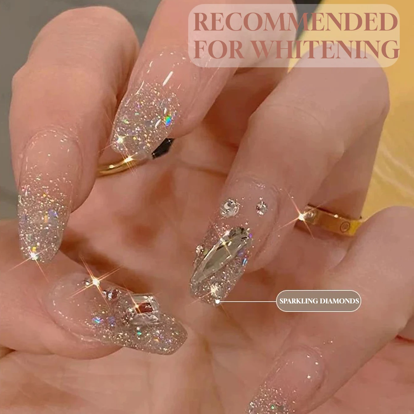 MIANEL 1-10 Stück Weißer Kristallklarer Diamant-Strobe Aufhellender Glitzer-Gel-Nagellack Super Flash Nagellack Nagelzubehör Image