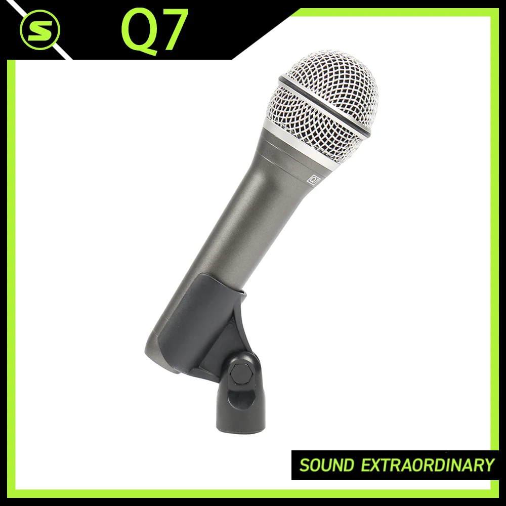 Q7 Professionelles Dynamisches Gesangsmikrofon mit Kabel und Supernierencharakteristik für Live-Streaming, Karaoke, Bühnenauftritte und Aufnahmen Image