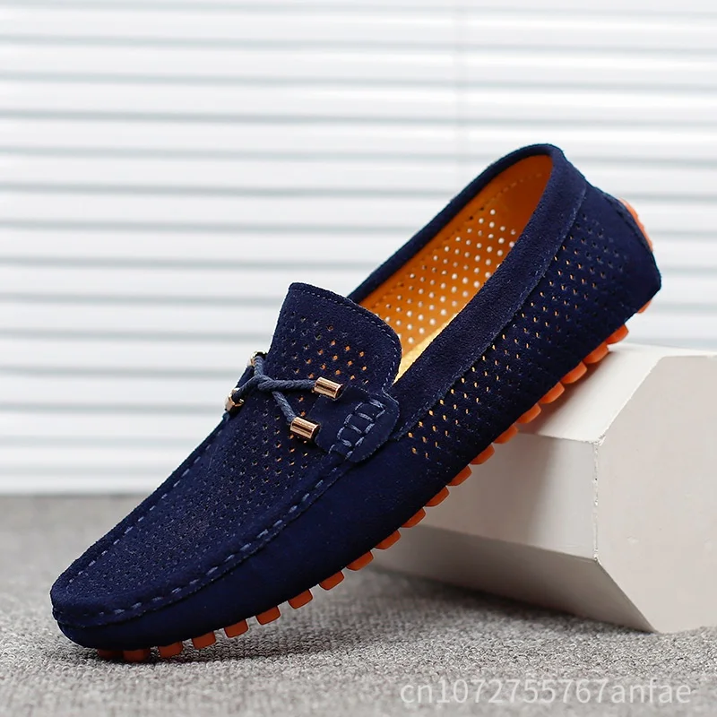 Modische Wildleder-Herrenschuhe aus Echtleder, Slipper zum Hineinschlüpfen, Leichte Herren-Fahrschuhe, Bequeme Mokassins Image